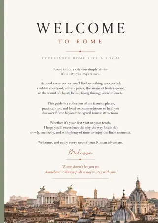 Cover of Welcome to Rome